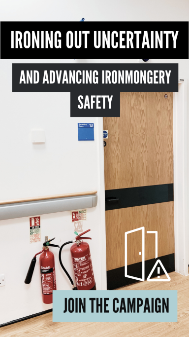 Image reads 'Ironing Out Uncertainty and Advancing Ironmongery Safety